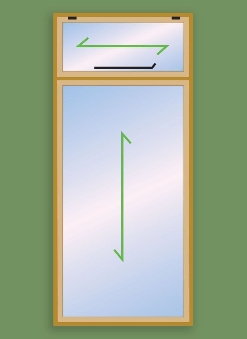 2 Pane Classic Top Lite Window