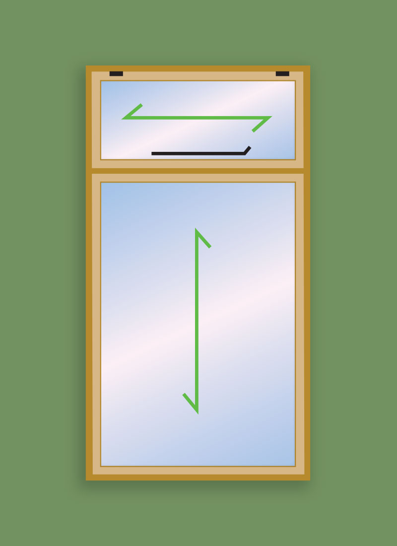 2 Pane Classic Top Lite Window