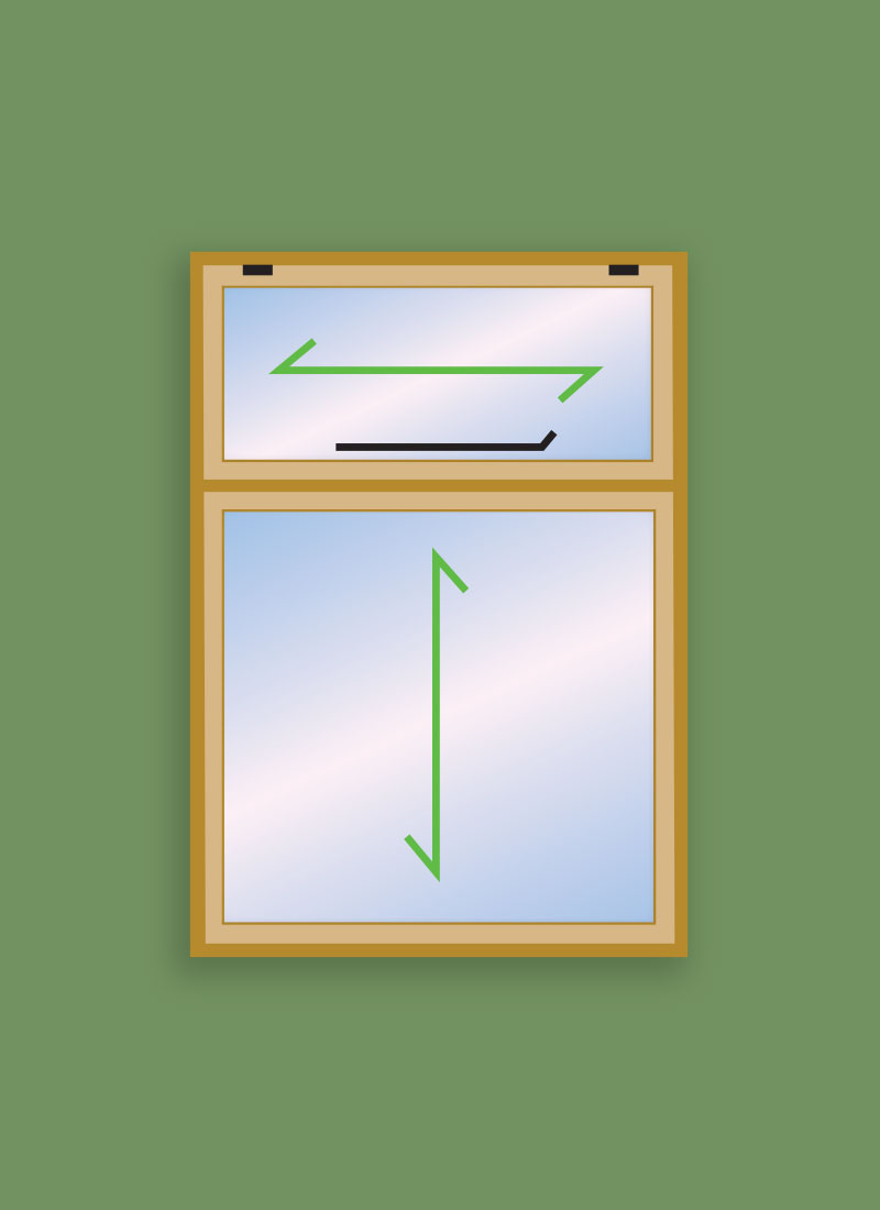 2 Pane Classic Top Lite Window