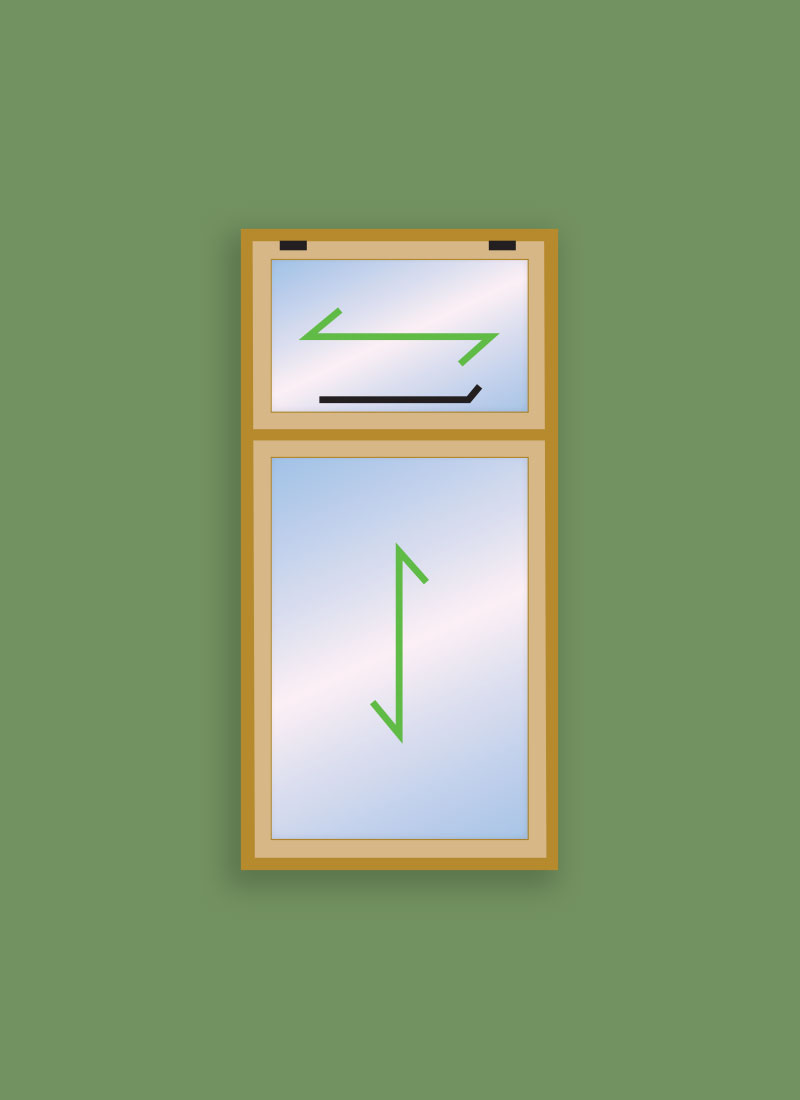 2 Pane Classic Top Lite Window