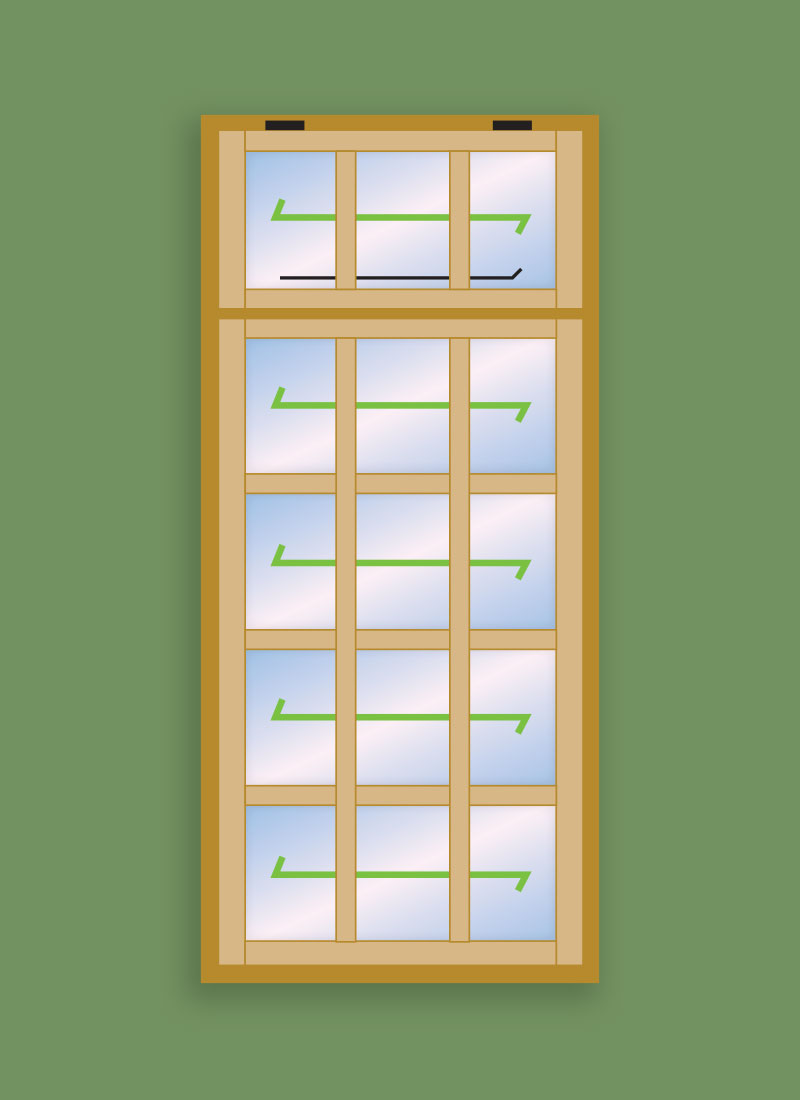 Georgian Window 15 Pane Top Lite