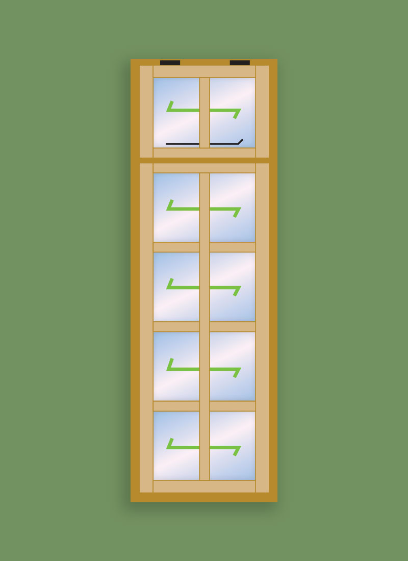 Georgian Window 10 Pane Top Lite