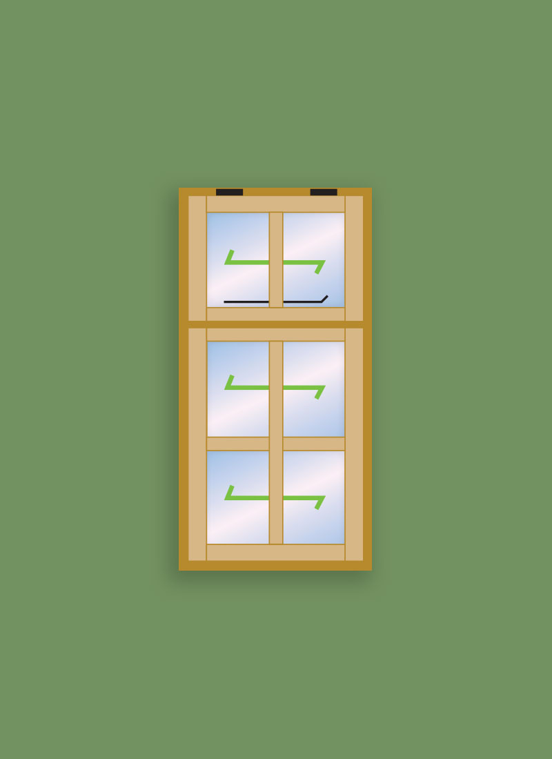 Georgian Toppers 6 Pane