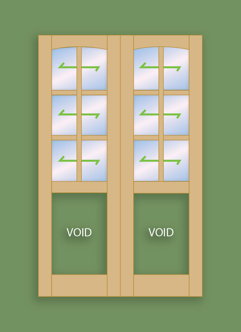 Georgian Door 6 Pane - Arch Top (Pair)