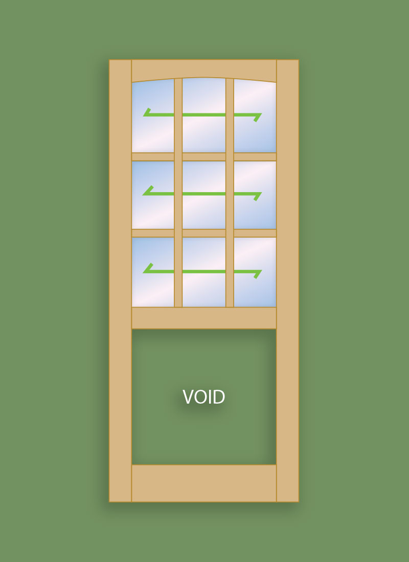 Georgian Door 9 Pane Studio - Arch Top