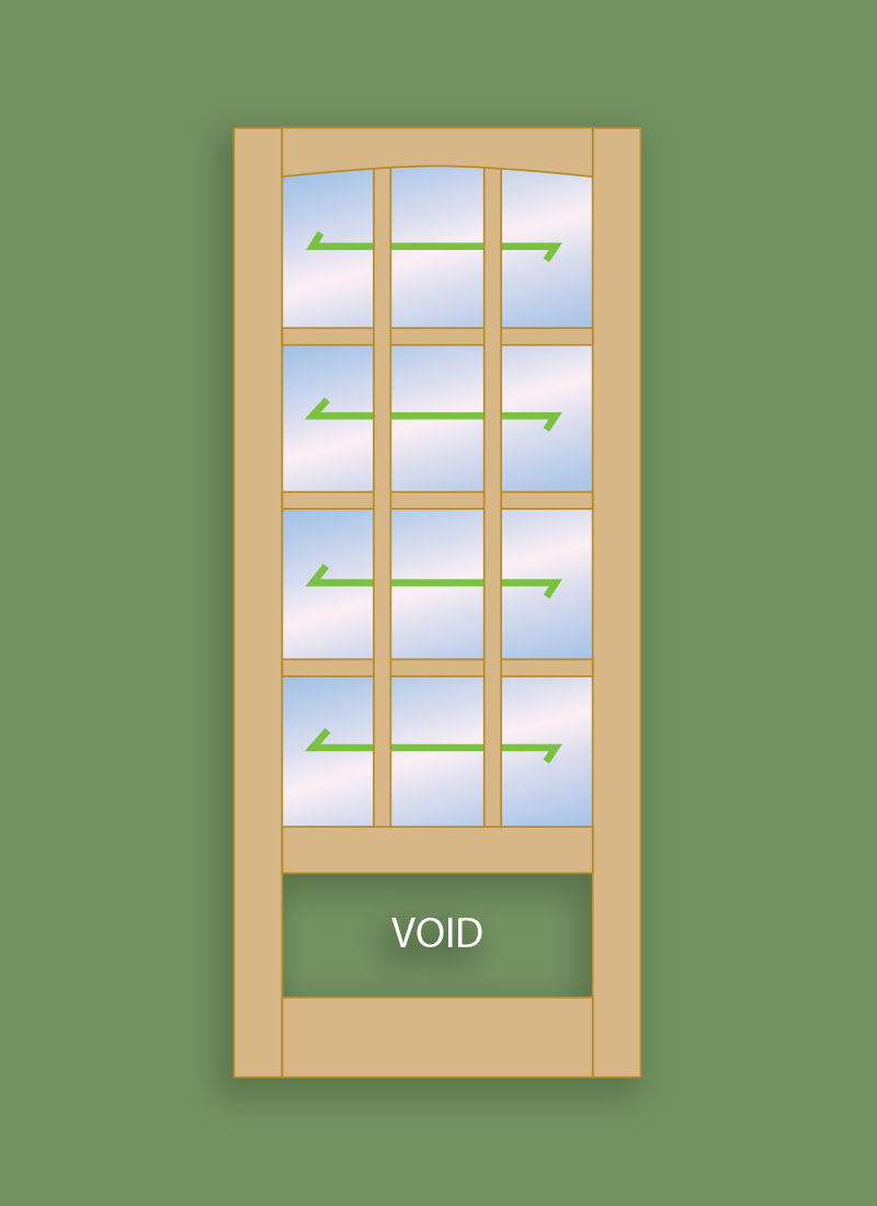 Georgian Door 12 Pane Studio - Arch Top