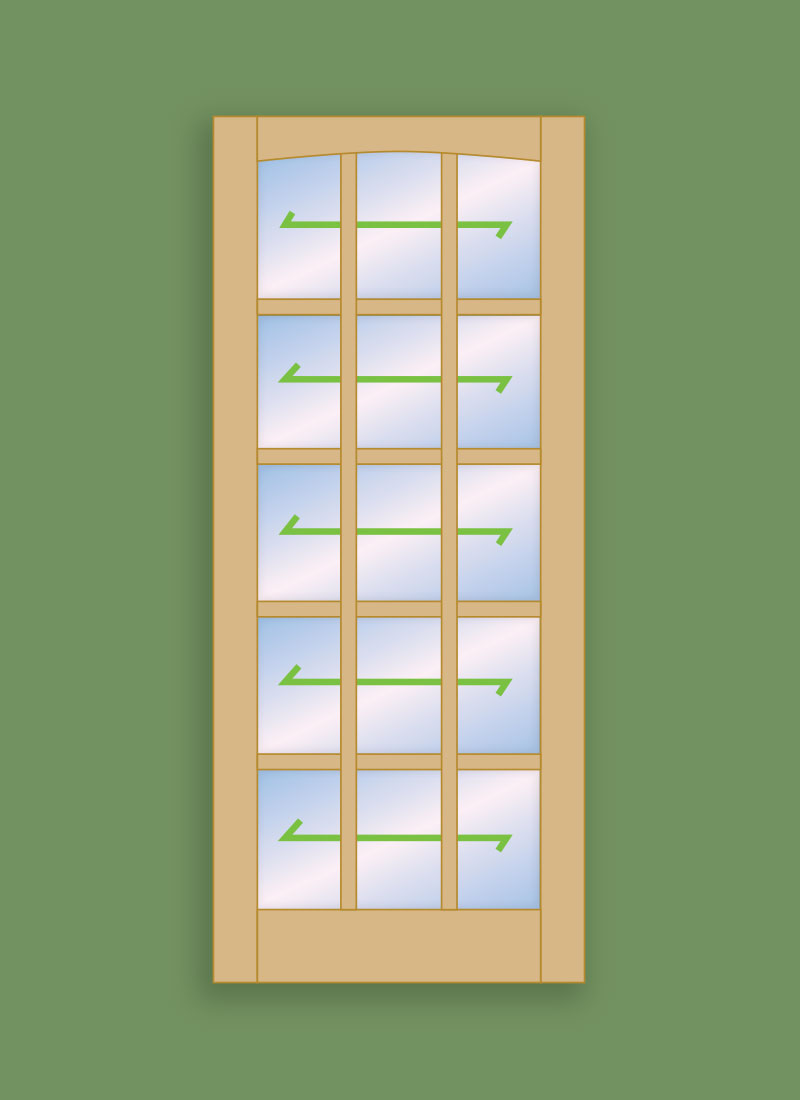 Georgian Door 15 Pane Studio - Arch Top