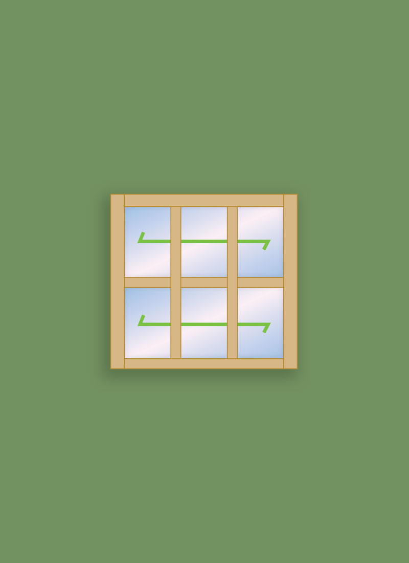 Georgian Window 6 Pane - Fixed (Landscape)