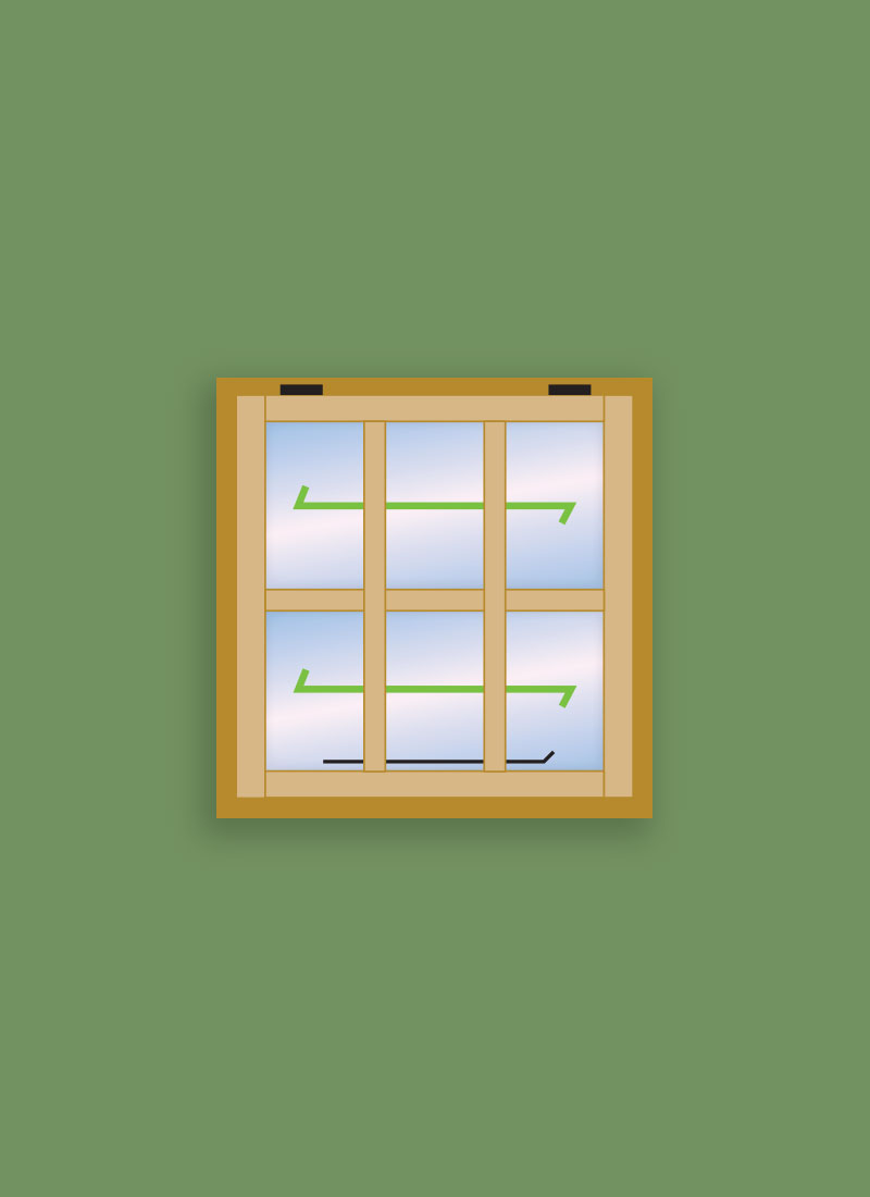 Georgian Window 6 Pane - Sash (Landscape)