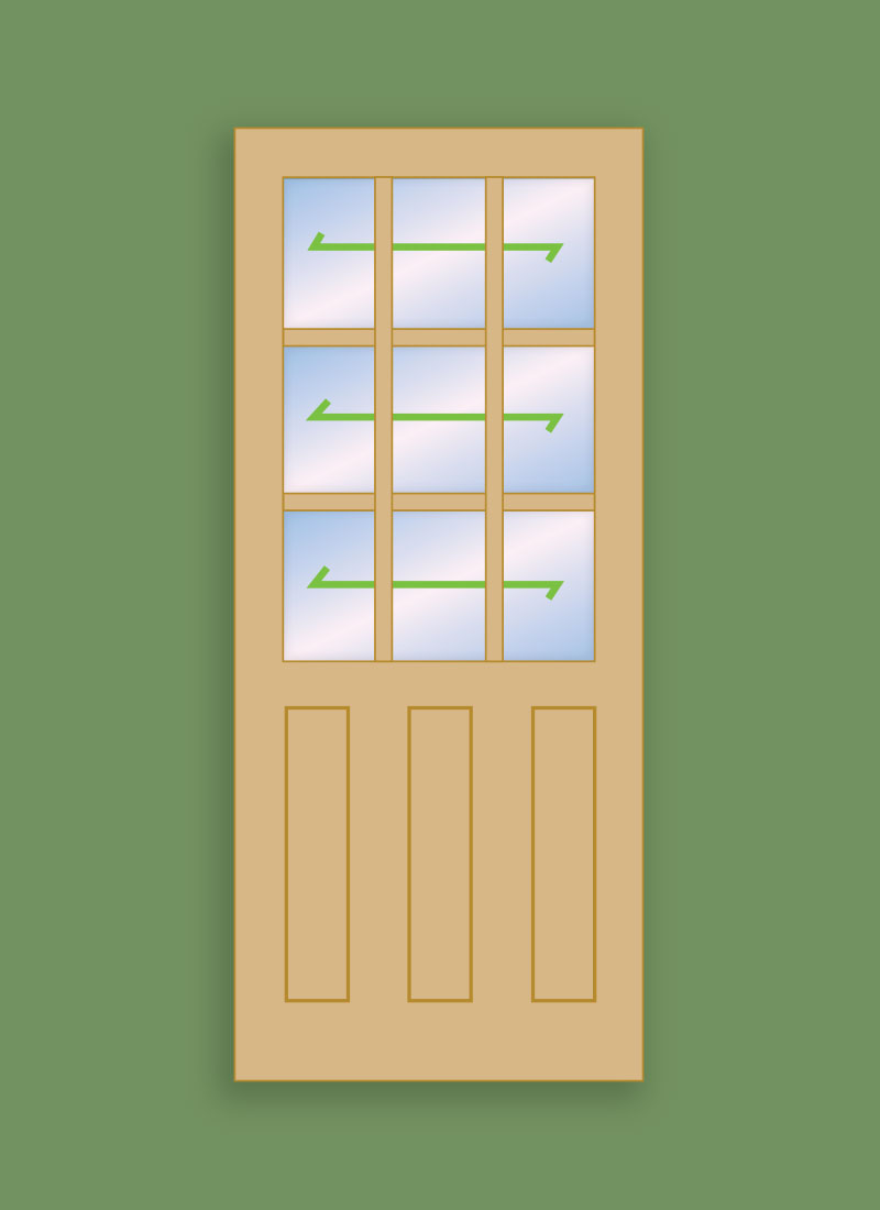 Georgian Door 9 Pane Studio Panelled Infill TEMPORARY OUT OF STOCK