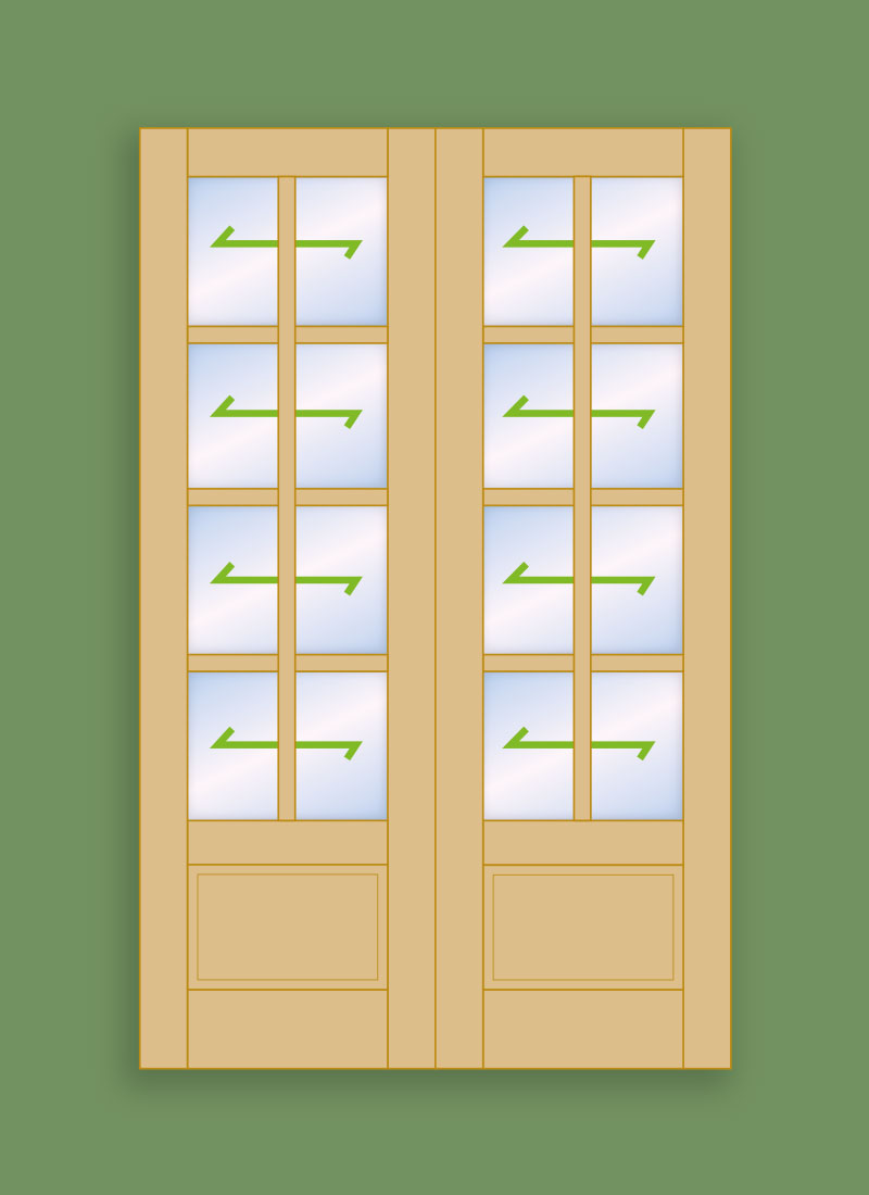 Georgian Door 8 Pane Panelled (Pair)