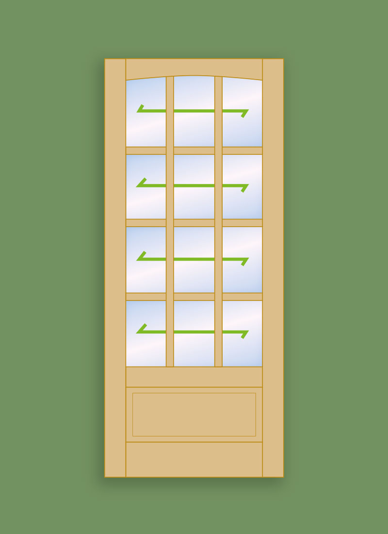Georgian Door 12 Pane Studio Panelled Arch Top