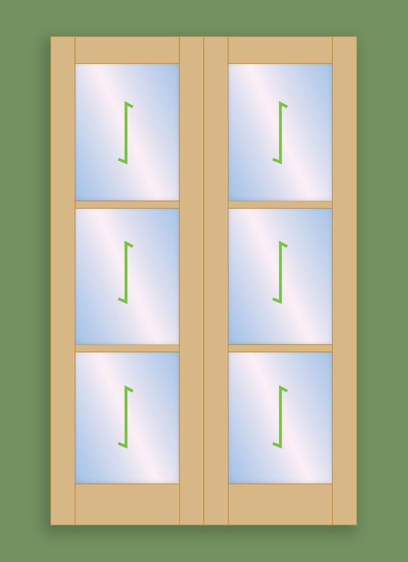 3 Pane - Daylight Doors (Pair)