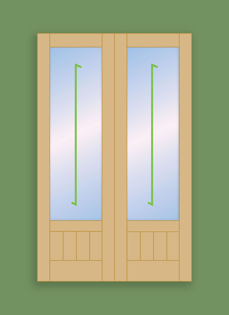 1 Pane Classic Door - Boarded (Pair) TEMPORARILY DISCONTINUED