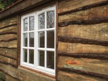 Window: WSR12 - One Fixed One Top Opening Sash (Right) Double Glazed  12 Pane Stratford - Photo courtesy of Tiny House Cabins
