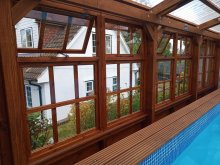 Stunning Pool House constructed with 9 Pane Georgian Top Lite Windows (WGT9)